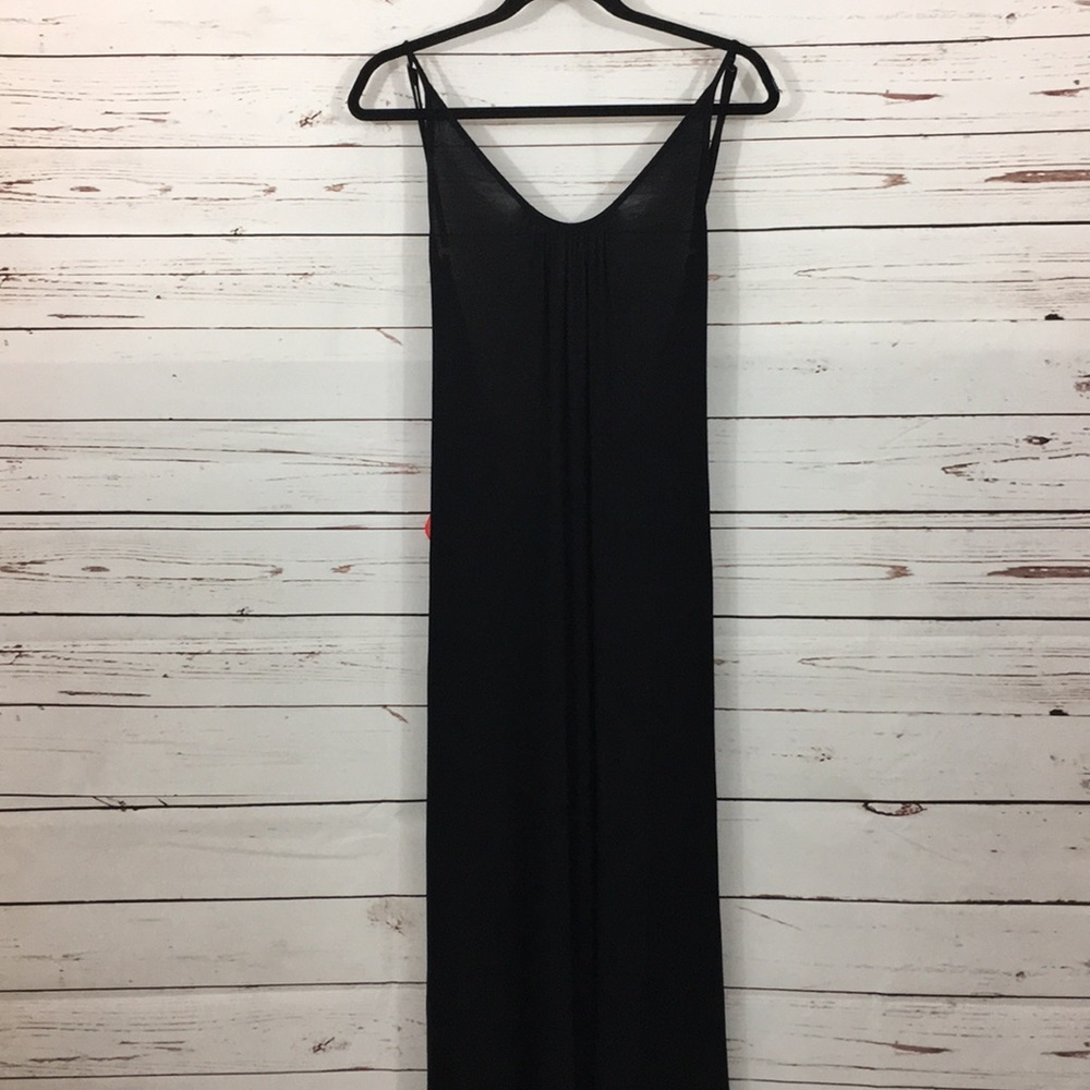 Red Bow Back Black Maxi Dress